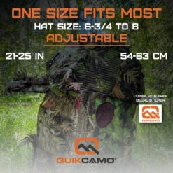 QuikCamo 2-in-1 FRONT Leafy Face Mask & Camo Hat -Richardson US Shop 114807533 08625.1682969746