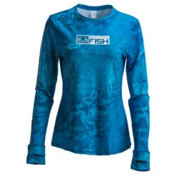 Realtree Women's RTF Blue Long Sleeve Performance Shirt | Wav3 -Richardson US Shop Aspect Blue Long Sleeve Womens image 24246.1656343314