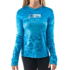 Realtree Women's RTF Blue Long Sleeve Performance Shirt | Wav3 -Richardson US Shop Aspect Blue Long Sleeve Womens 19477.1656343290