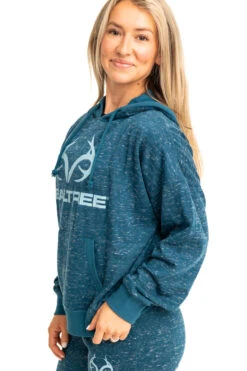 Realtree Women's  Applejack Blue Speckled Fleece Hoodie -Richardson US Shop C30385 BL SIDE 20796.1693237208