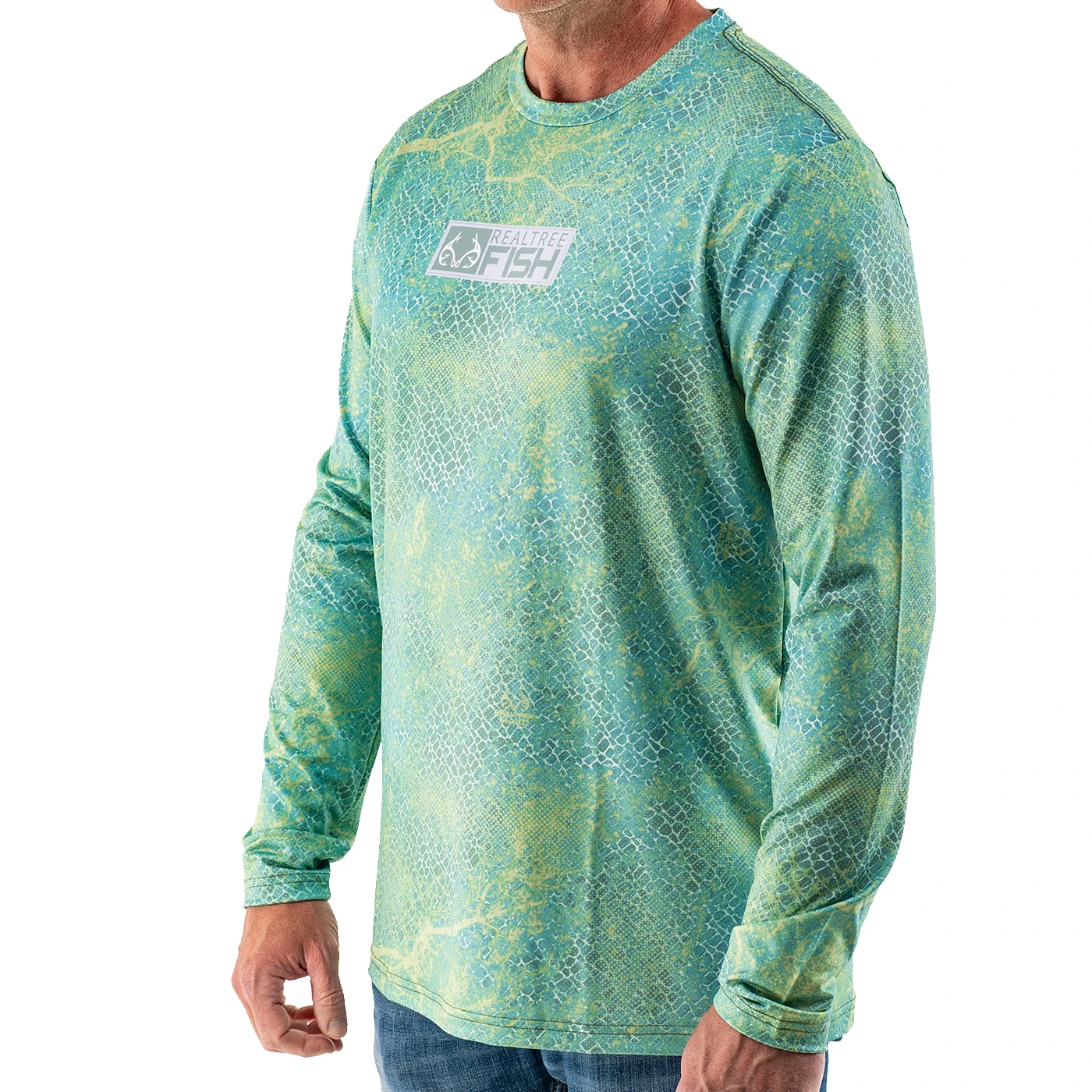 Realtree Men's RTF Mako Green Long Sleeve Performance Shirt 2 Realtree Men's RTF Mako Green Long Sleeve Performance Shirt - Image 2