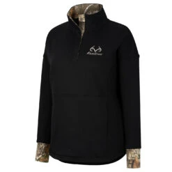Realtree Women's Aspen 1/4 Snap Fleece Pullover -Richardson US Shop RO4350 BK 86579.1682542627