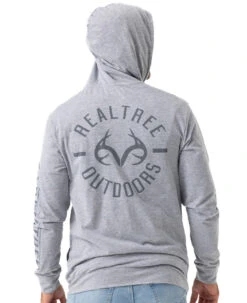Realtree Men's Locals Only Hooded Full Zip Jacket -Richardson US Shop RO553 GY BACK HOODIE 37427.1684271270