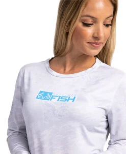 Realtree Women's RTF White Long Sleeve Performance Shirt | Aspect -Richardson US Shop RT Fish Womens White 880x10803 53405.1682544076