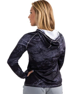 Realtree Fishing Hooded Long Sleeve Performance Women's Black Raglan Shirt | WAV3 -Richardson US Shop W105 WB BACK.JPG 42338.1682457801