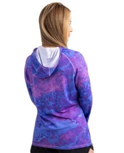 Realtree Fishing Hooded Long Sleeve Performance Women's Purple Raglan Shirt | WAV3 -Richardson US Shop W105 WP BACK.JPG 39258.1682458000
