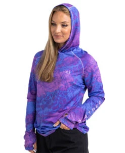 Realtree Fishing Hooded Long Sleeve Performance Women's Purple Raglan Shirt | WAV3 -Richardson US Shop W105 WP HOOD.JPG 59728.1682458000