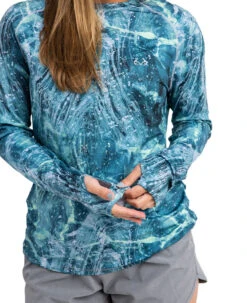 Realtree Fishing Long Sleeve Performance Women's Green Raglan Shirt | COV3 -Richardson US Shop W106 CG THUMBHOLES.JPG 42066.1692709791