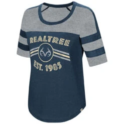 Realtree Women's  Double Stripe Burnout Shirt -Richardson US Shop Womens Double Stripe Burnout Short Sleeve Shirt Navy 83621.1560870963