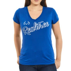 Realtree Women's Dual Blend V-neck Shirt -Richardson US Shop Womens Dual Blend V neck Shirt Blue 71971.1682541566